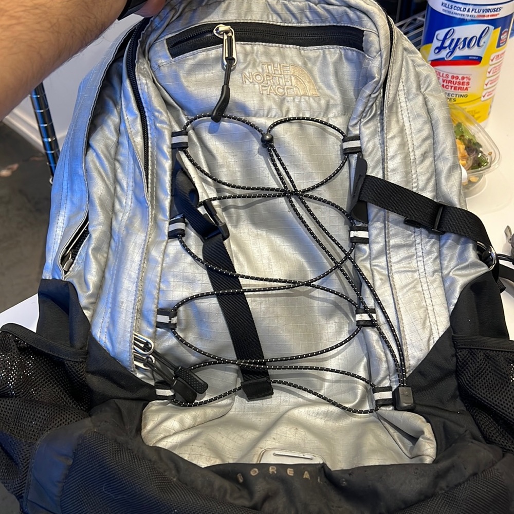The North Face Silver & Black Backpack 
Product Line - Borealis Good Condition